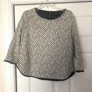 Black and white patterned top